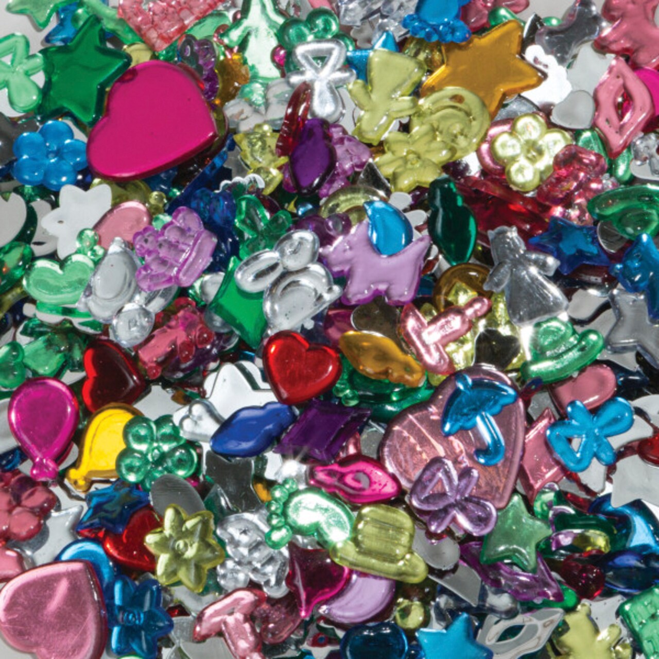 Creativity Street Assorted Shape Acrylic Gemstone, Assorted Color, 1/2 lb Bag